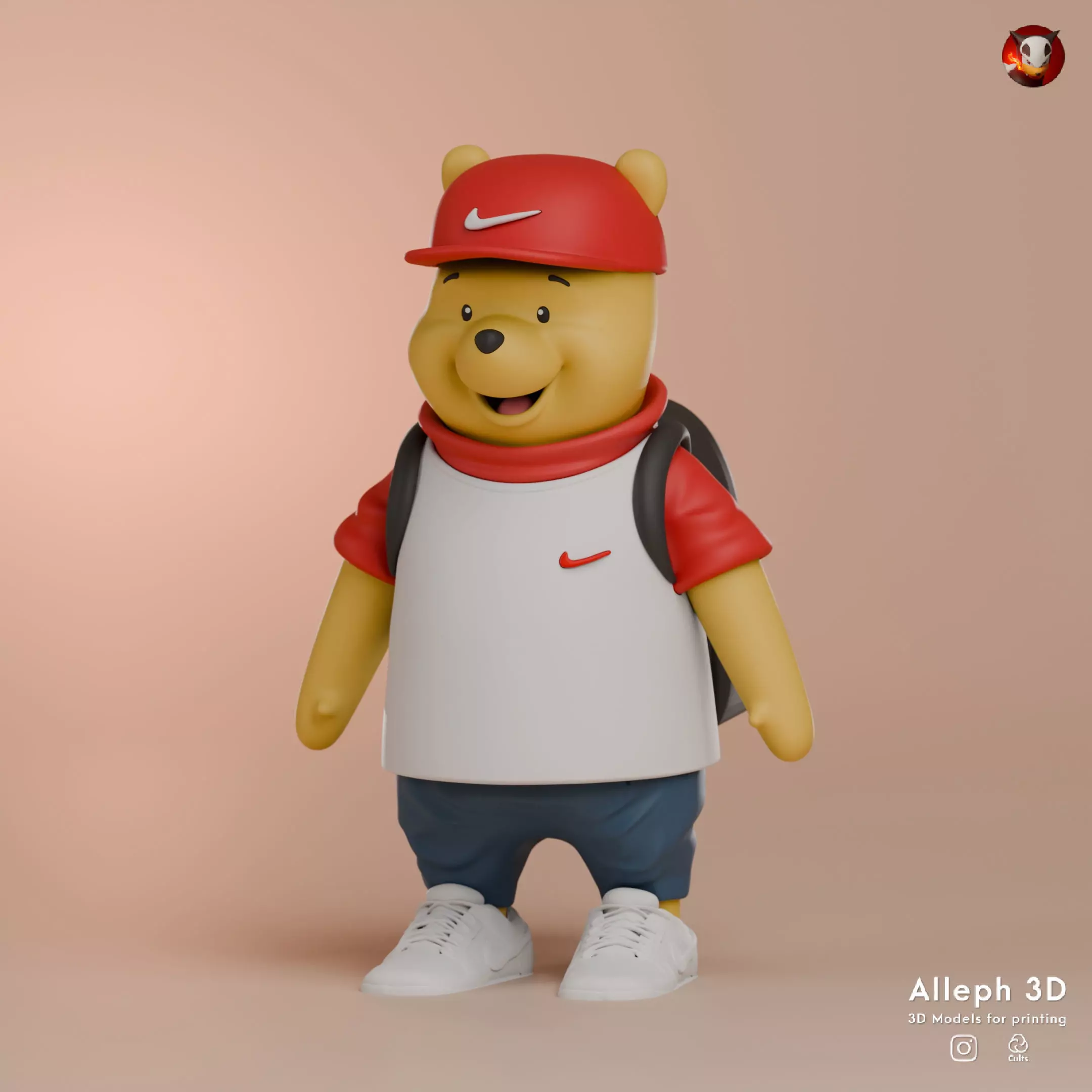 Winnie the Pooh urban vibes multipart 3mf colored 3D print model