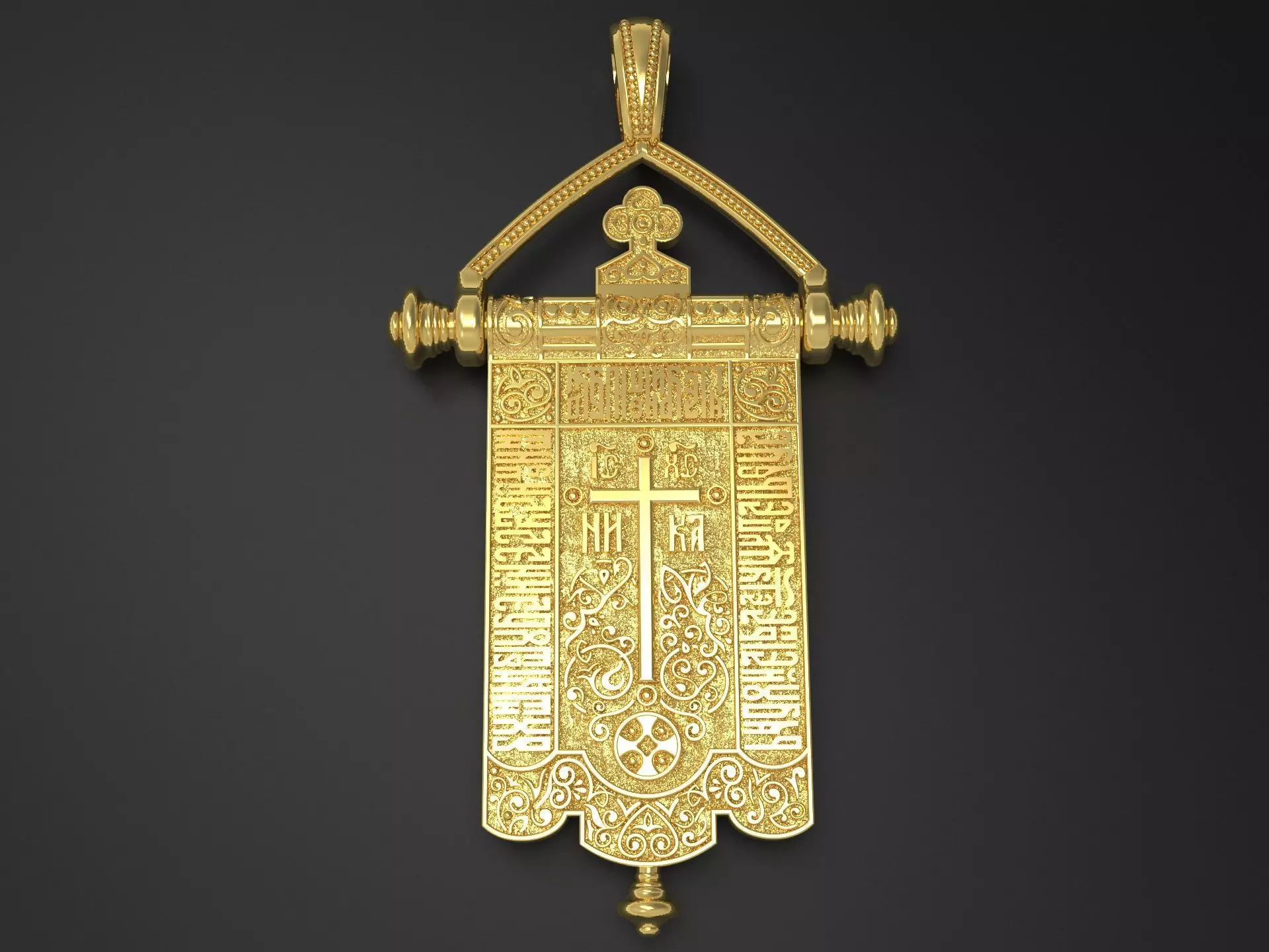 Cross-Pendant Mother of God  3D print model_3