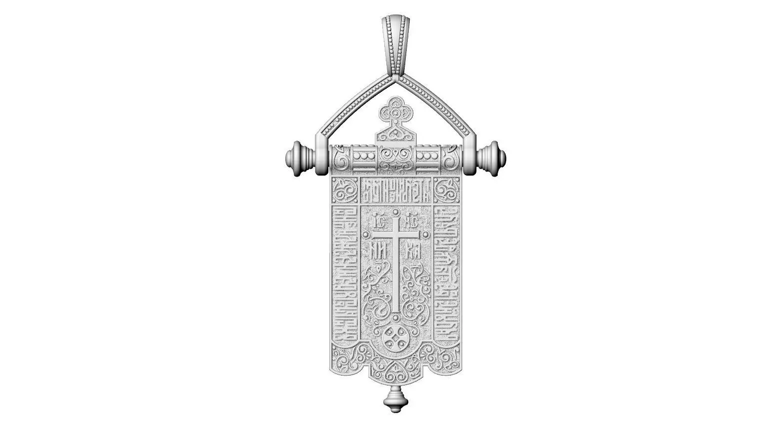 Cross-Pendant Mother of God  3D print model_8