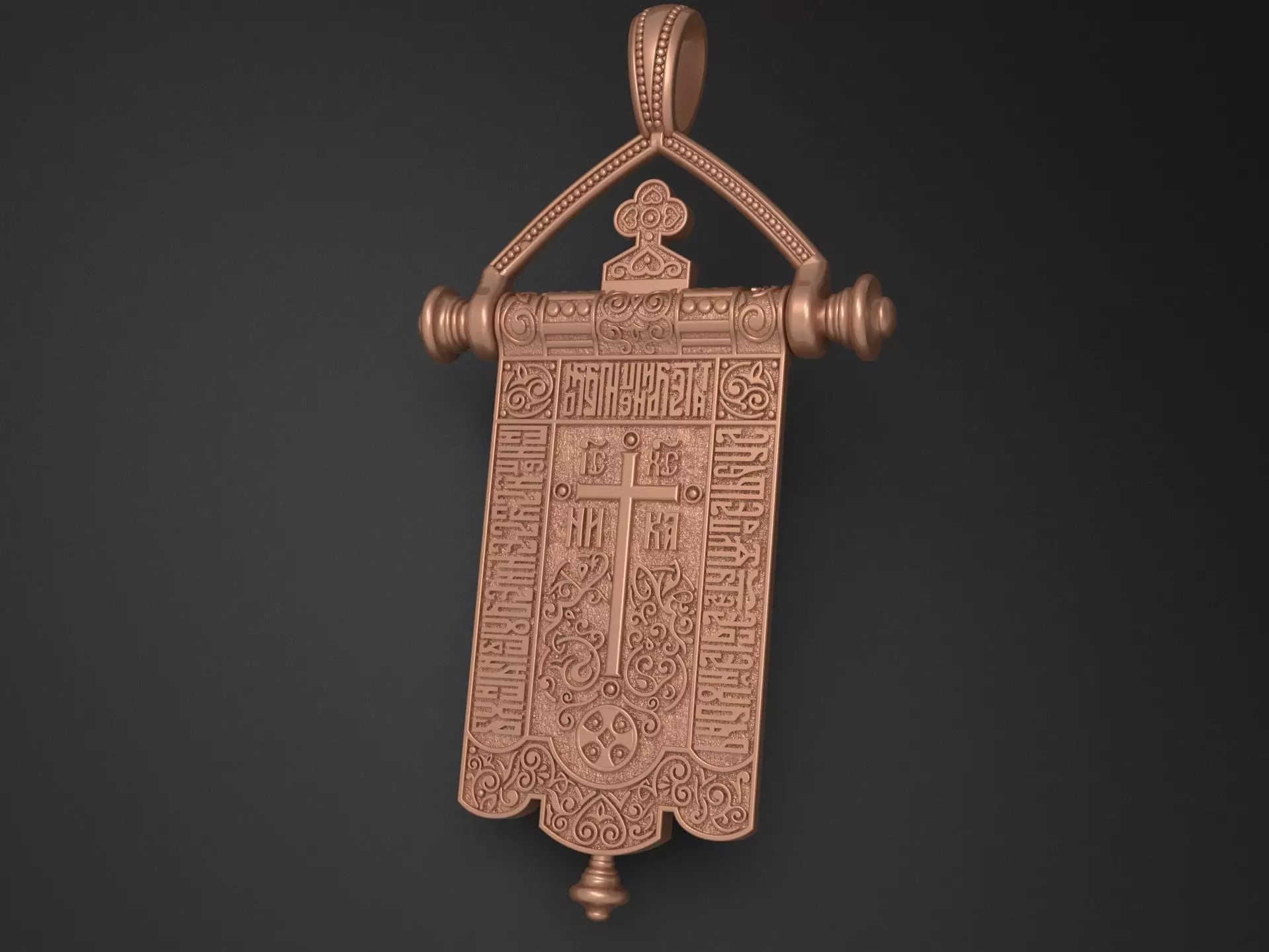 Cross-Pendant Mother of God  3D print model_6