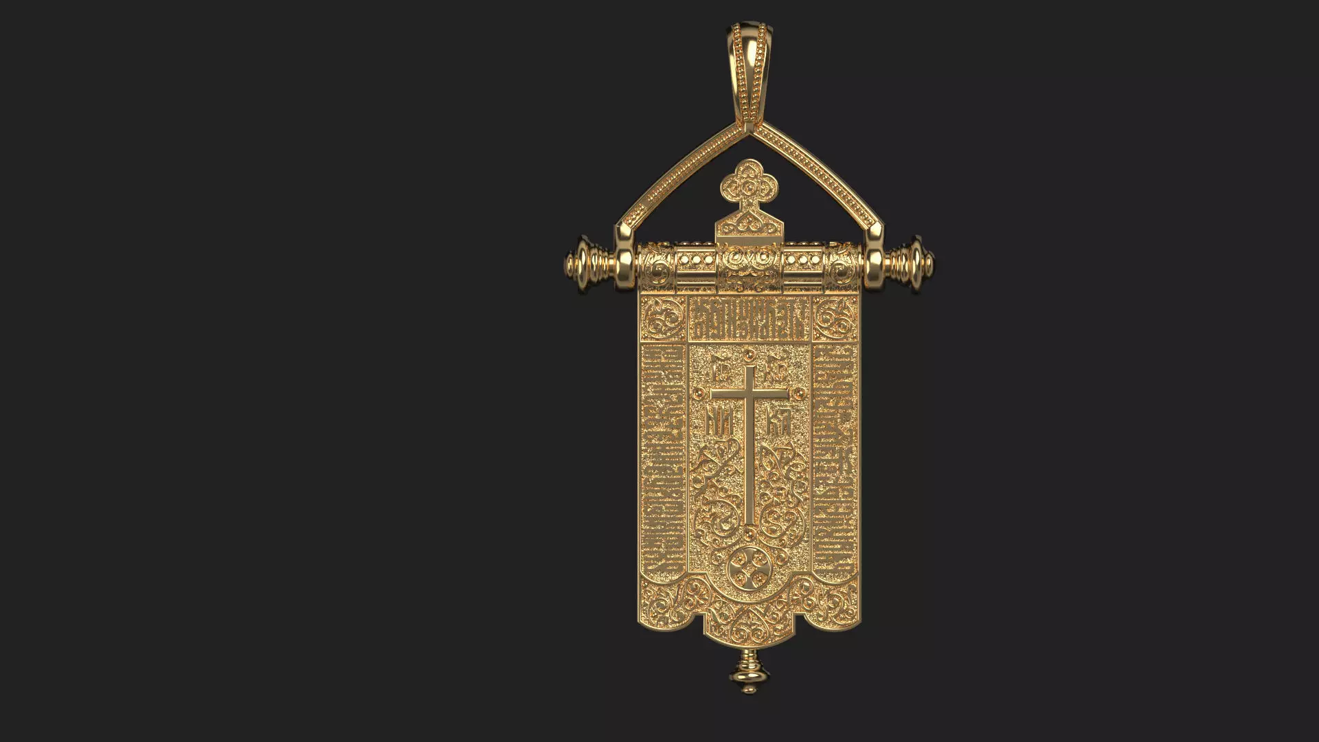 Cross-Pendant Mother of God  3D print model_1