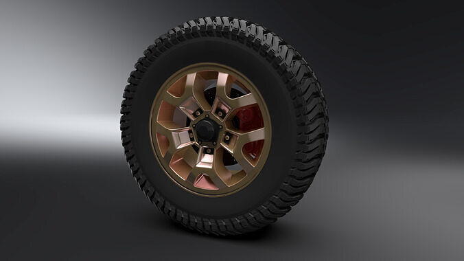 Low Poly Off-Road Wheel - Game Ready 3D model FBX - OBJ  Low-poly 3D model