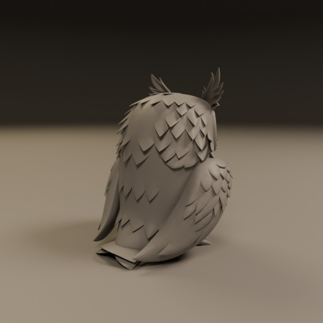 decorative owl  3D print model_15