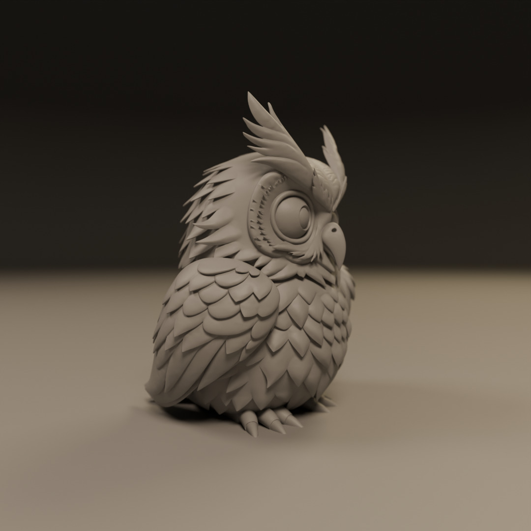 decorative owl  3D print model_12
