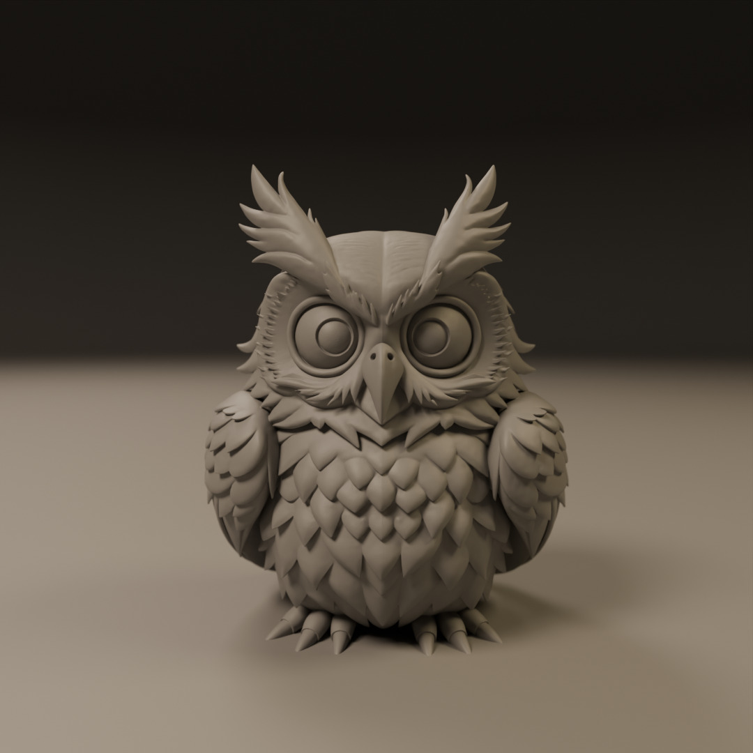 decorative owl  3D print model_16