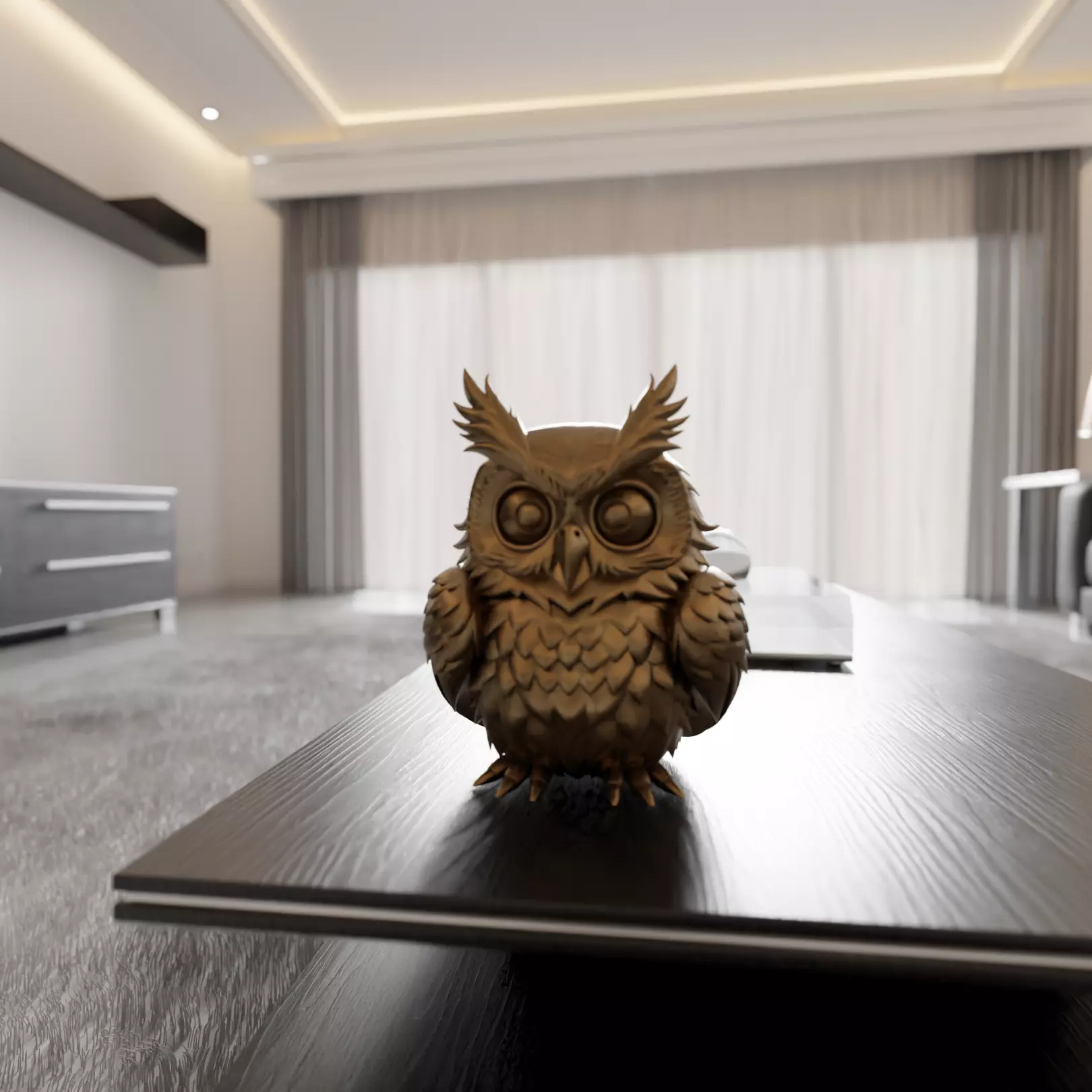 decorative owl  3D print model_0