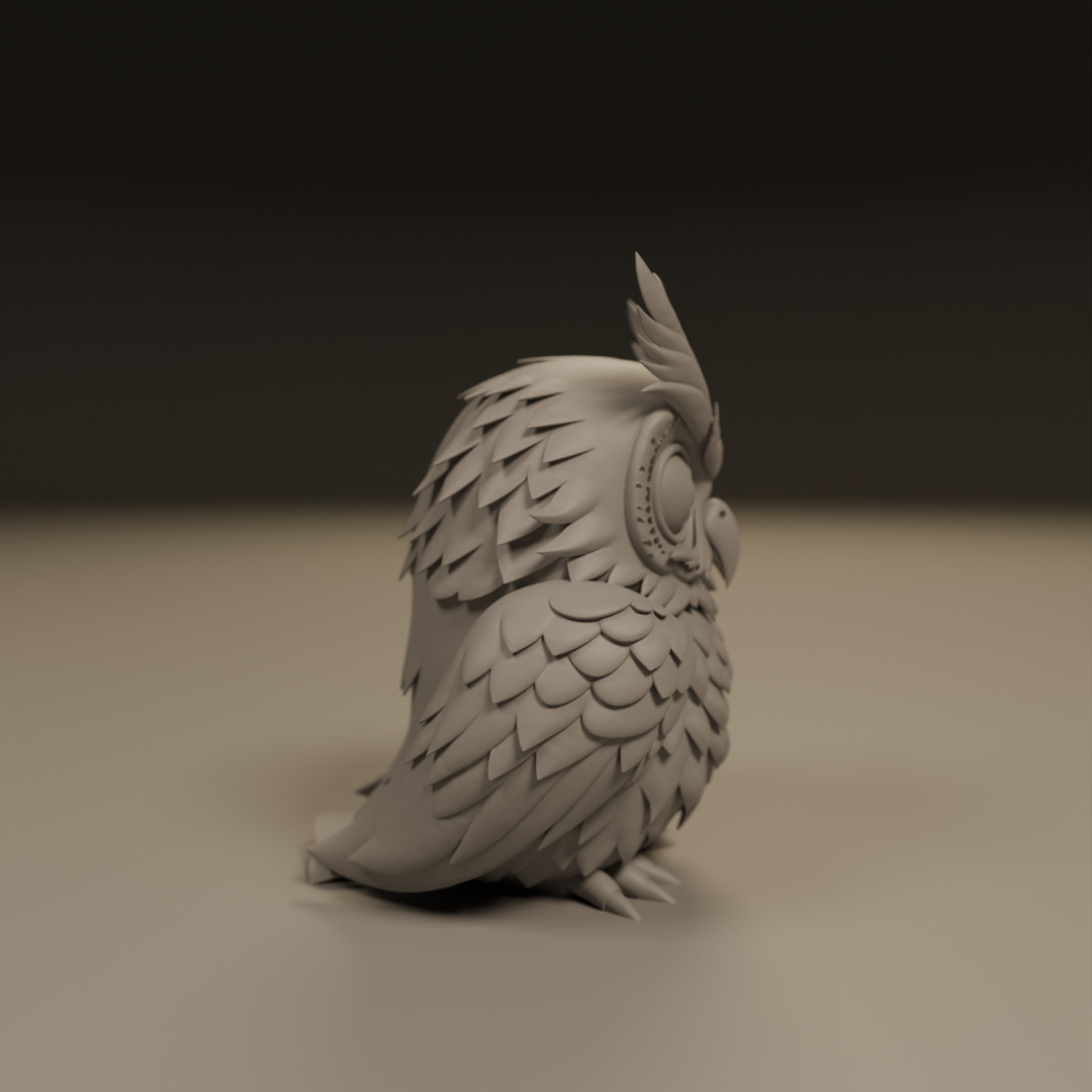 decorative owl  3D print model_9