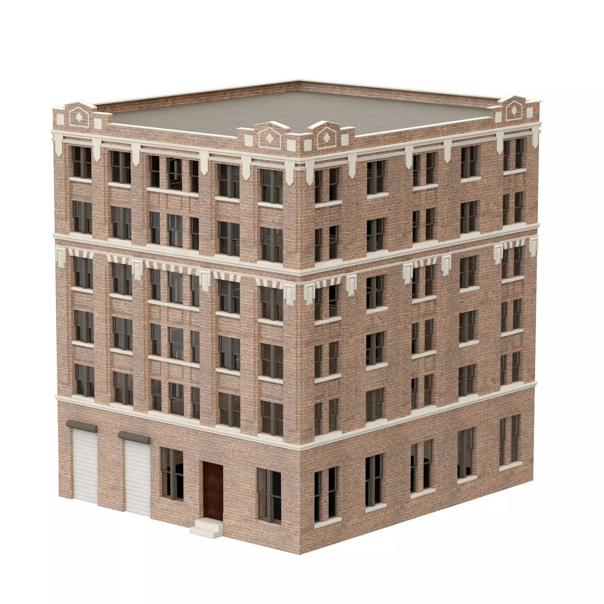 Old brick house 2 from New York 3D model_0