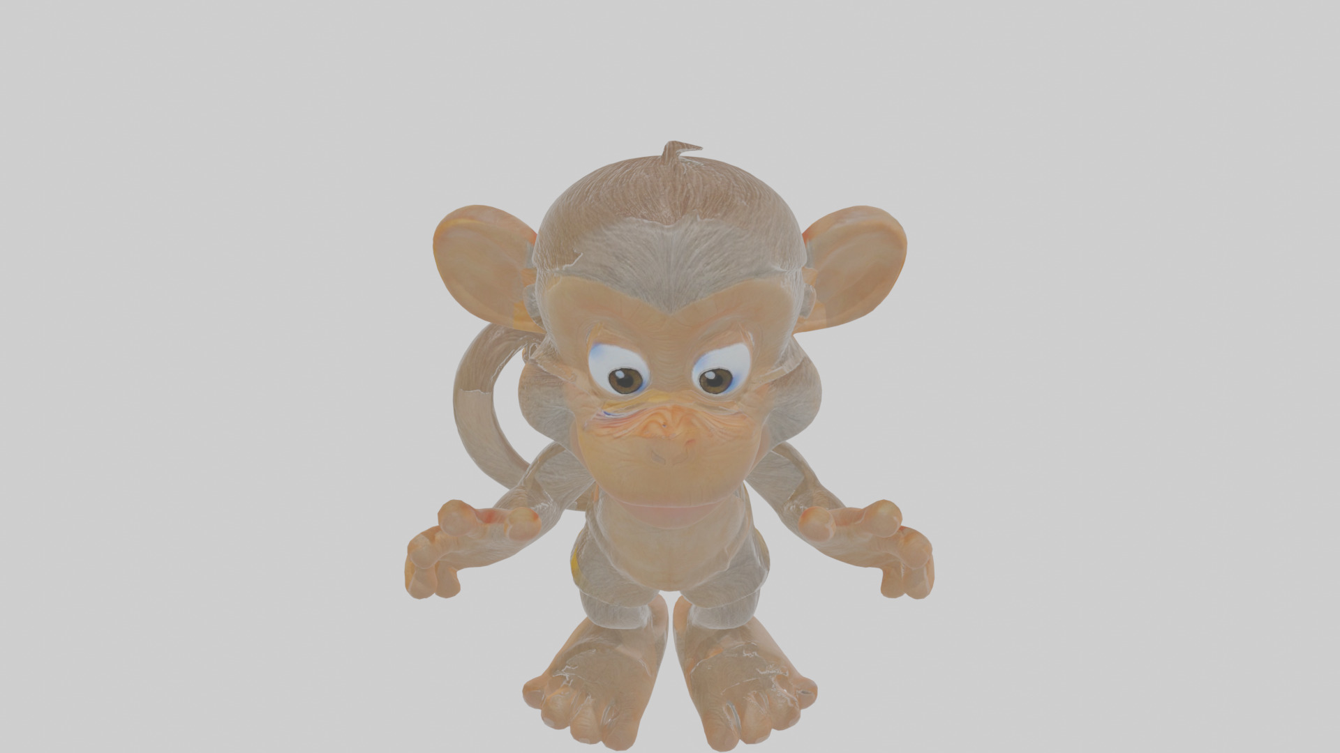 Cartoon Monkey Low-poly 3D model_25