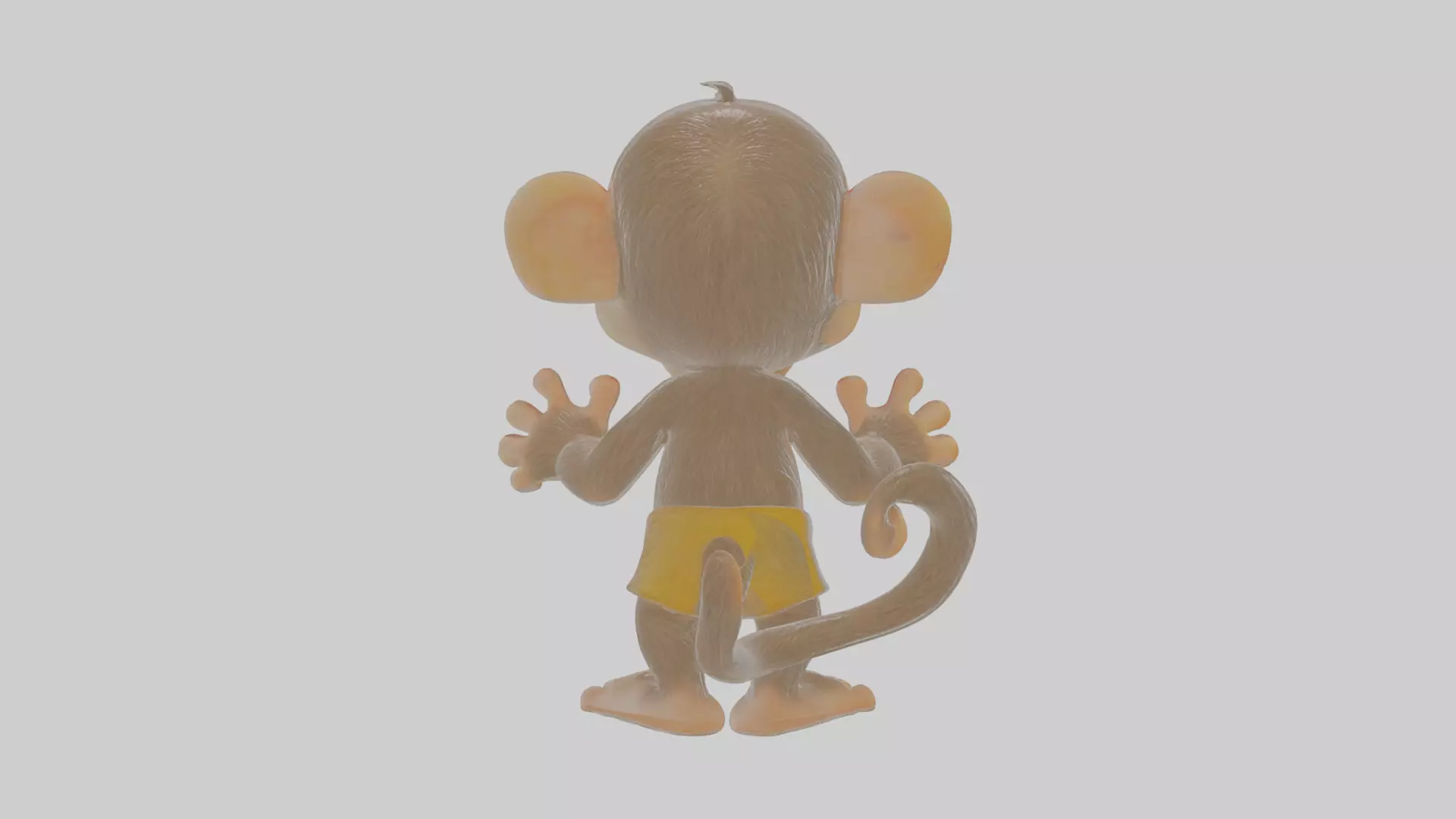Cartoon Monkey Low-poly 3D model_0