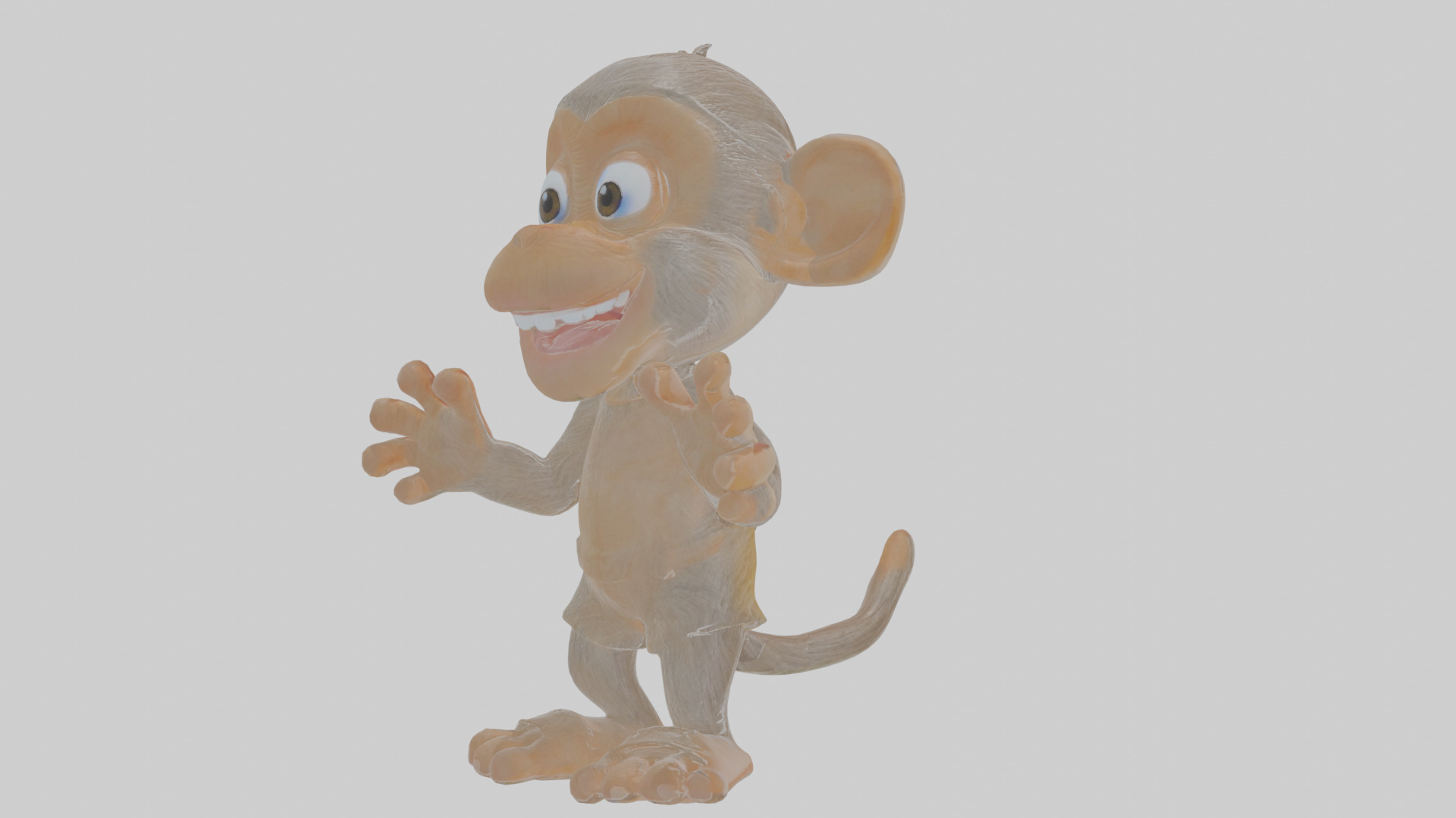 Cartoon Monkey Low-poly 3D model_16
