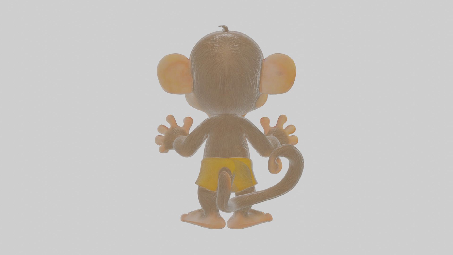 Cartoon Monkey Low-poly 3D model_1