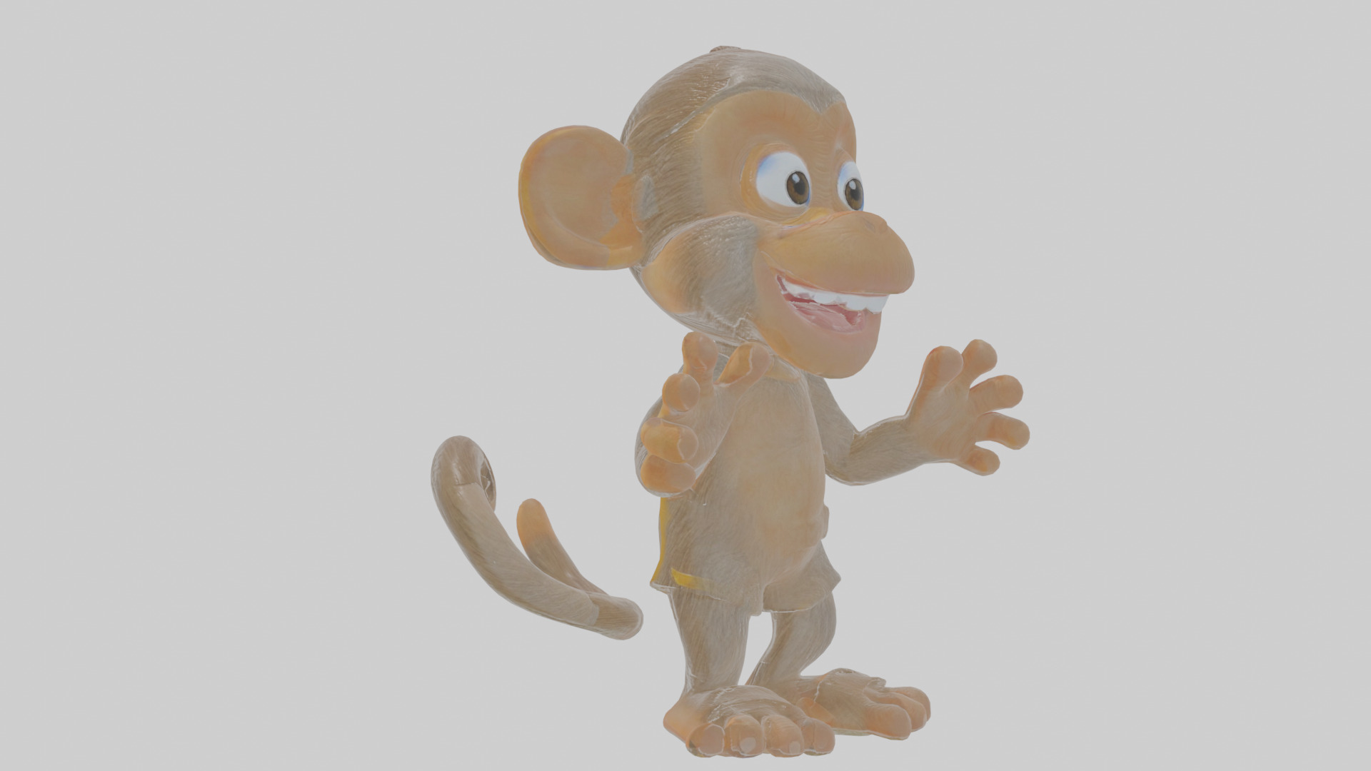 Cartoon Monkey Low-poly 3D model_11