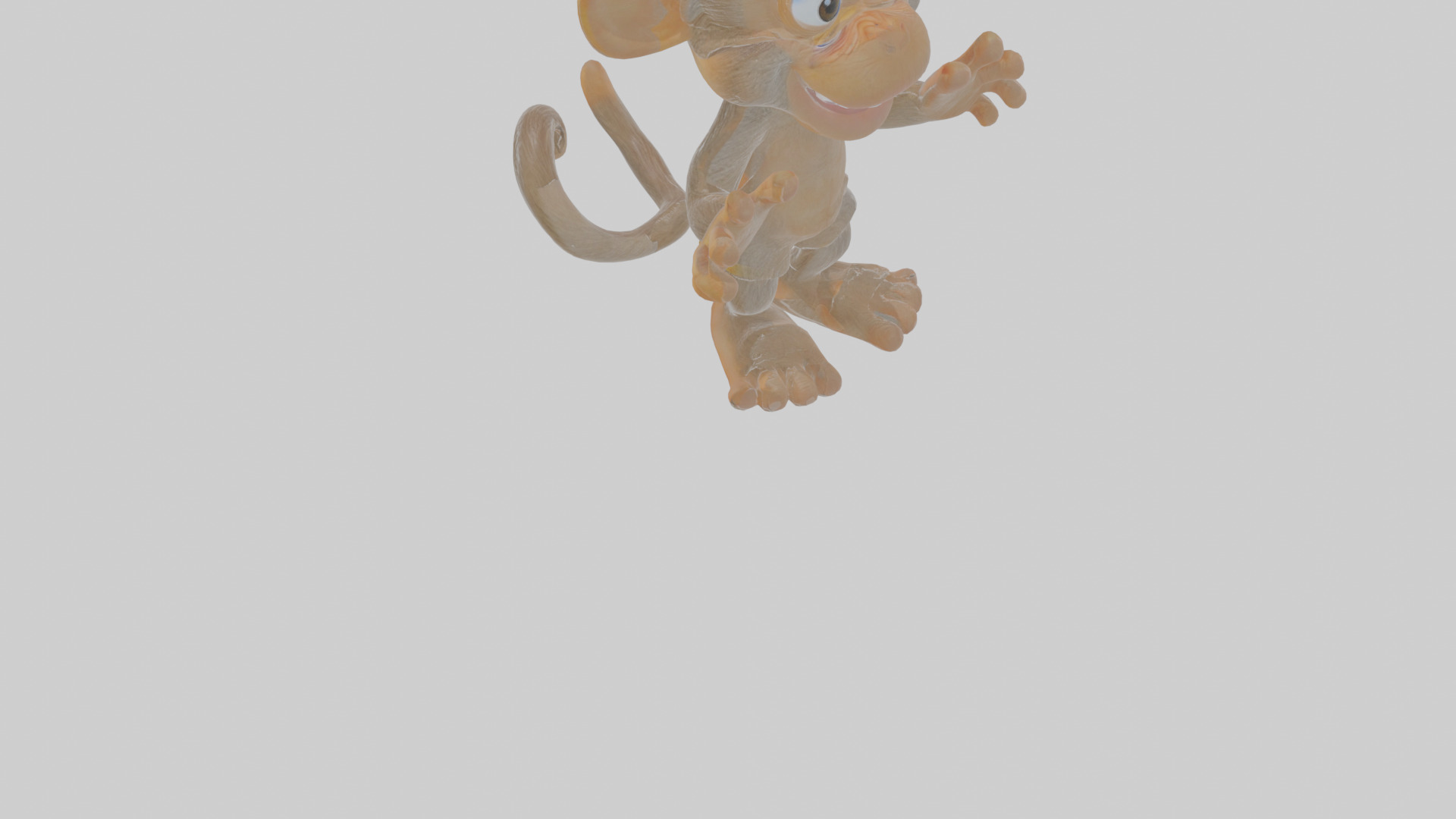 Cartoon Monkey Low-poly 3D model_10
