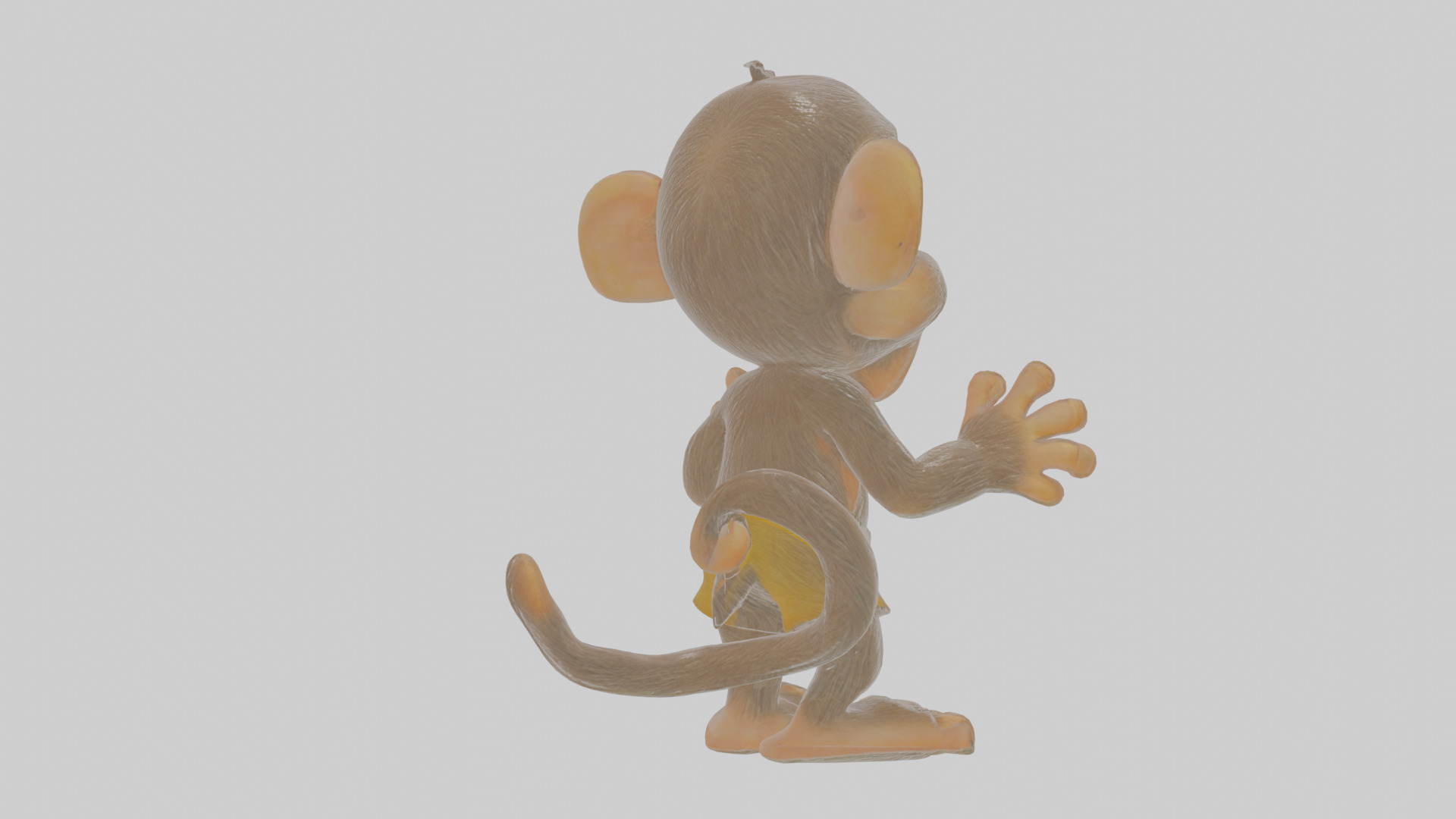 Cartoon Monkey Low-poly 3D model_4