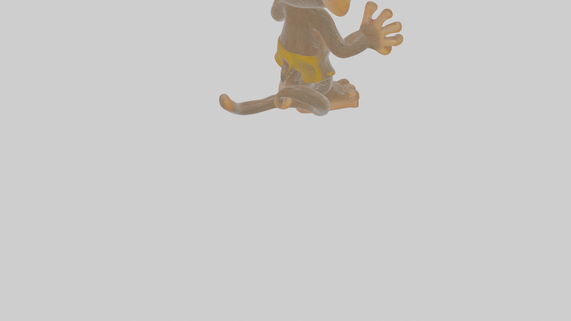 Cartoon Monkey Low-poly 3D model_7