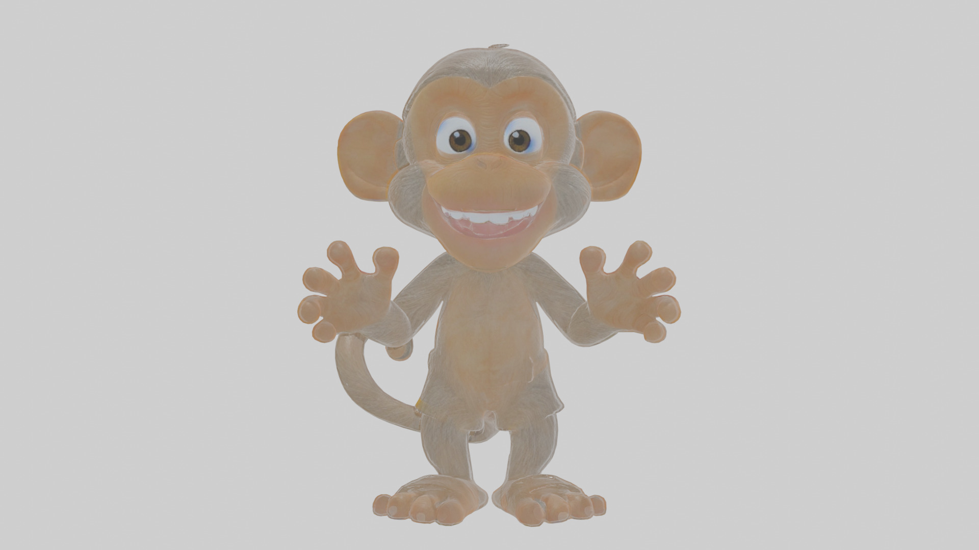 Cartoon Monkey Low-poly 3D model_15