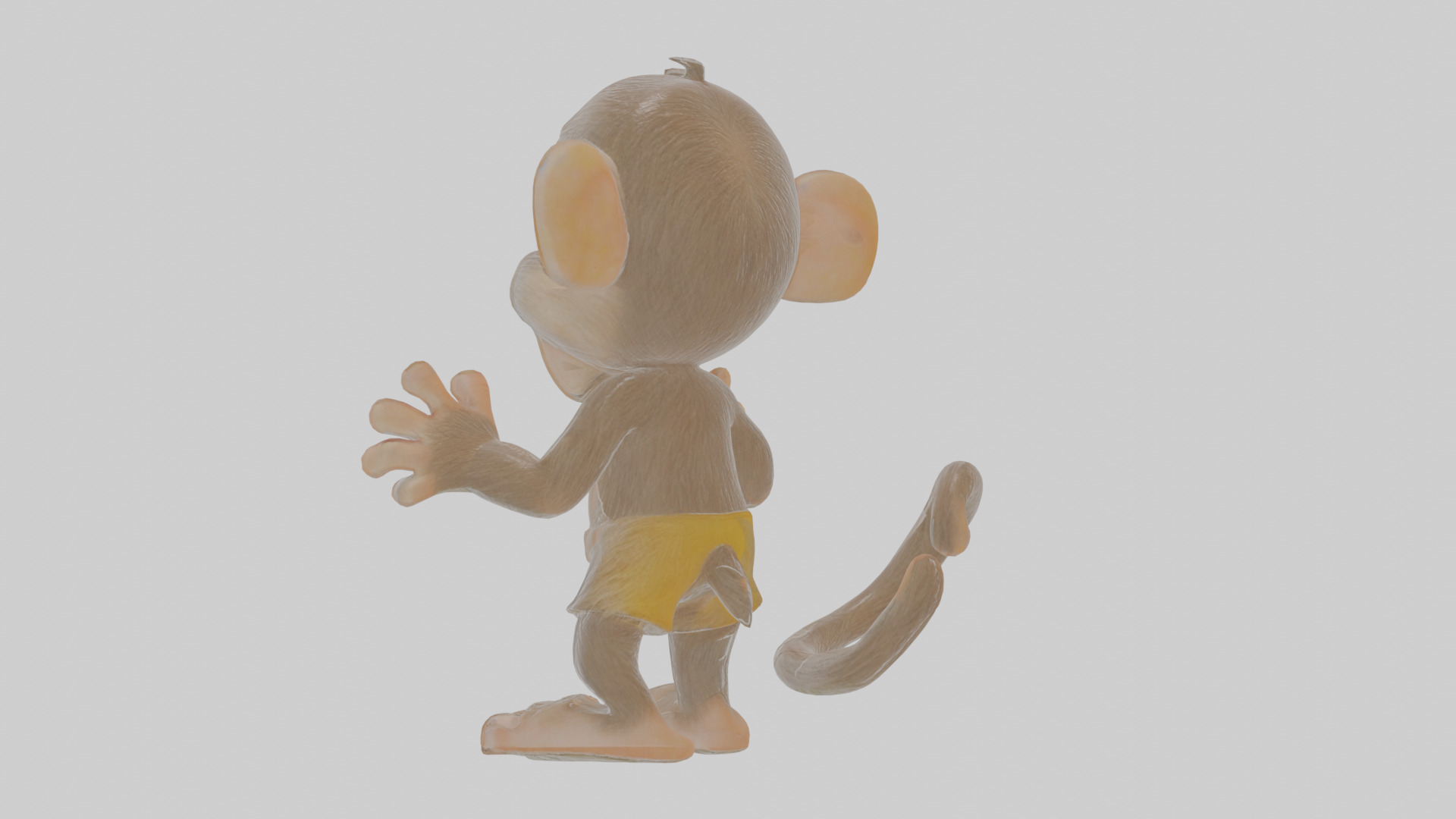 Cartoon Monkey Low-poly 3D model_2