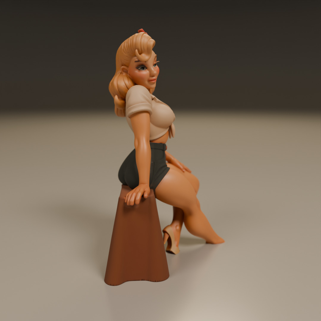 Pin-up 3D print model_9
