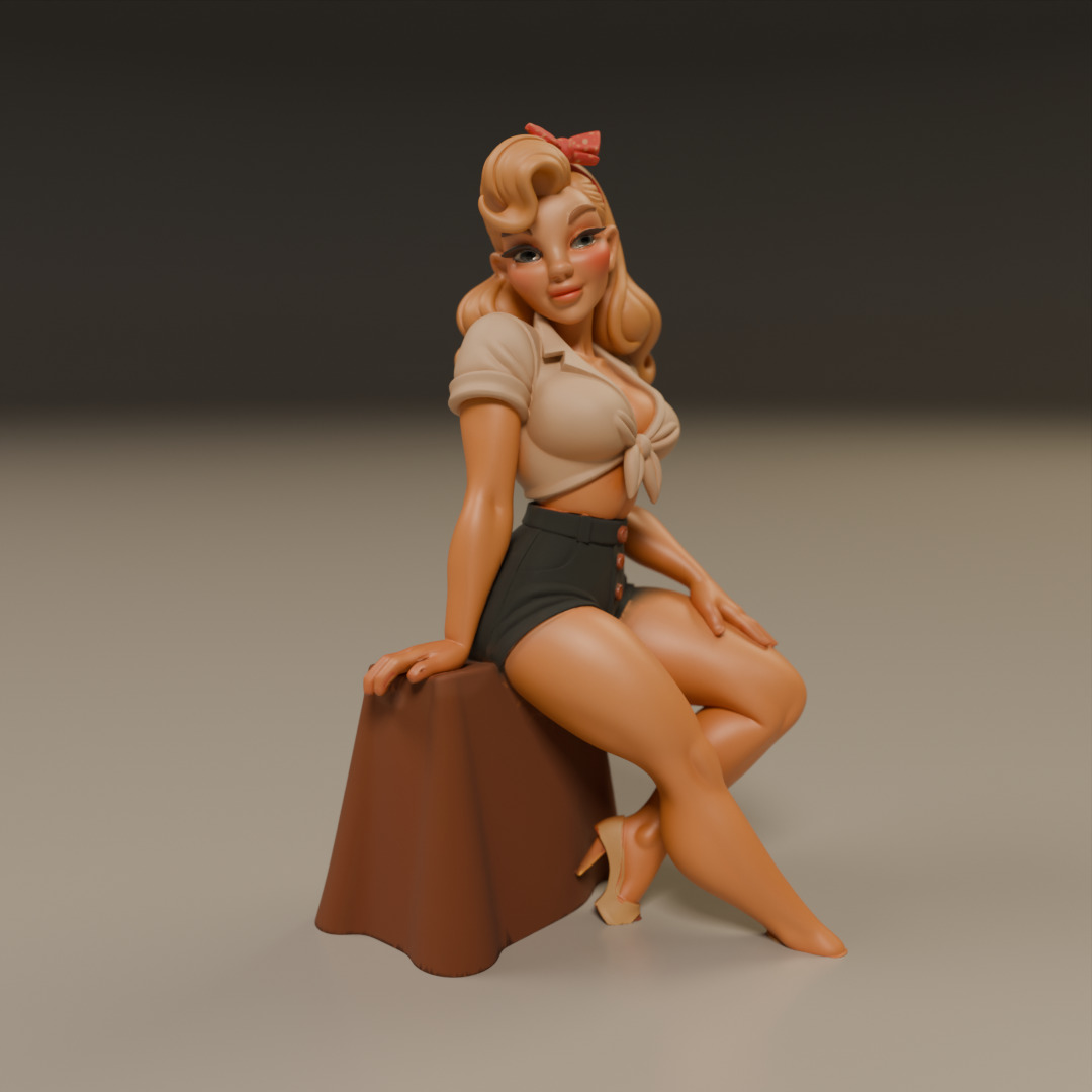 Pin-up 3D print model_12