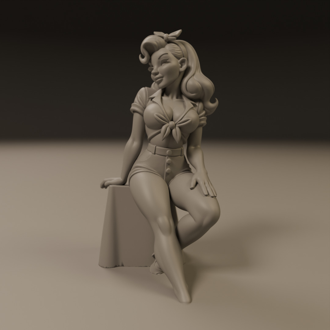 Pin-up 3D print model_8