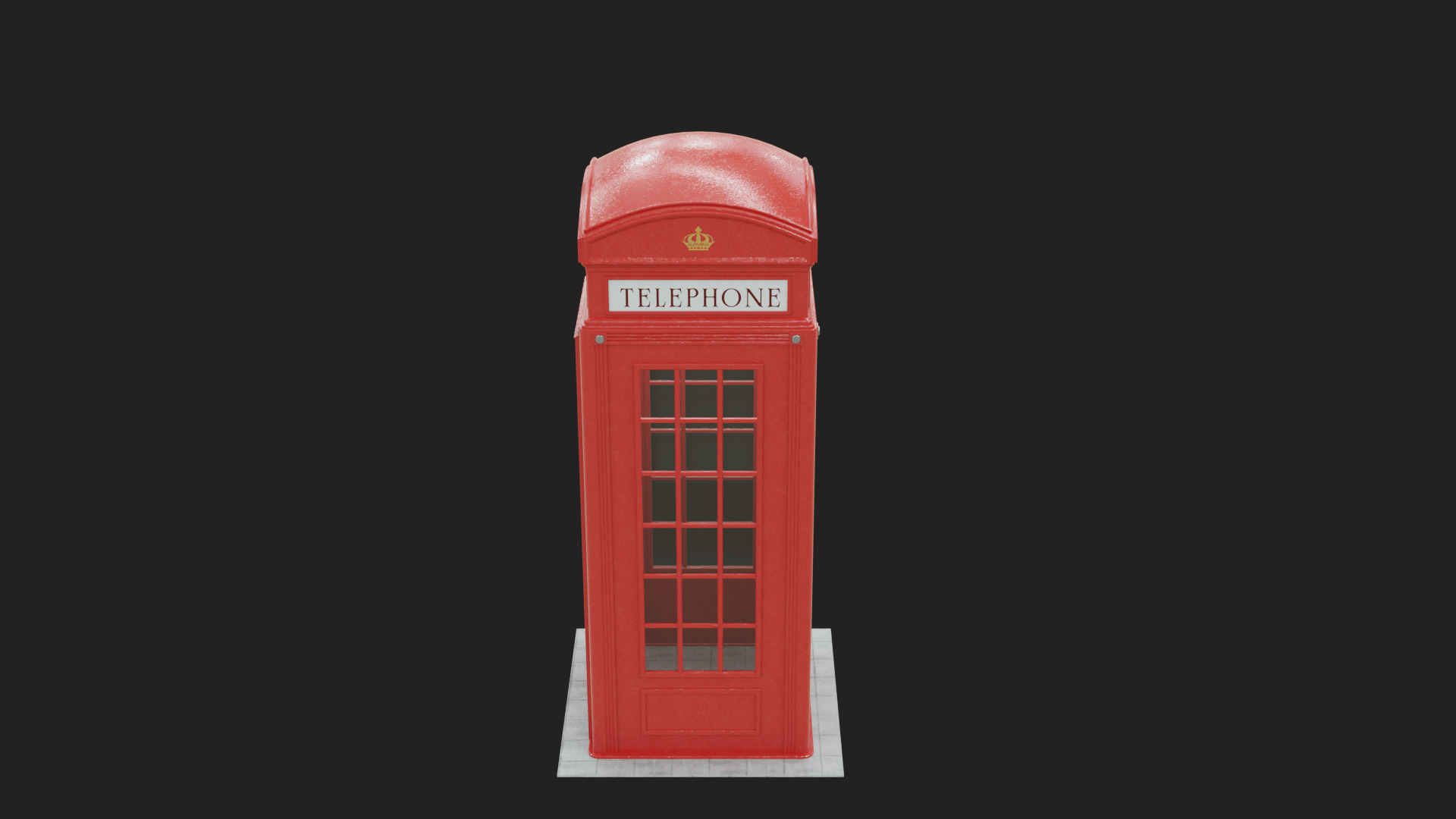 London Red Phonebooth Low-poly 3D model_5
