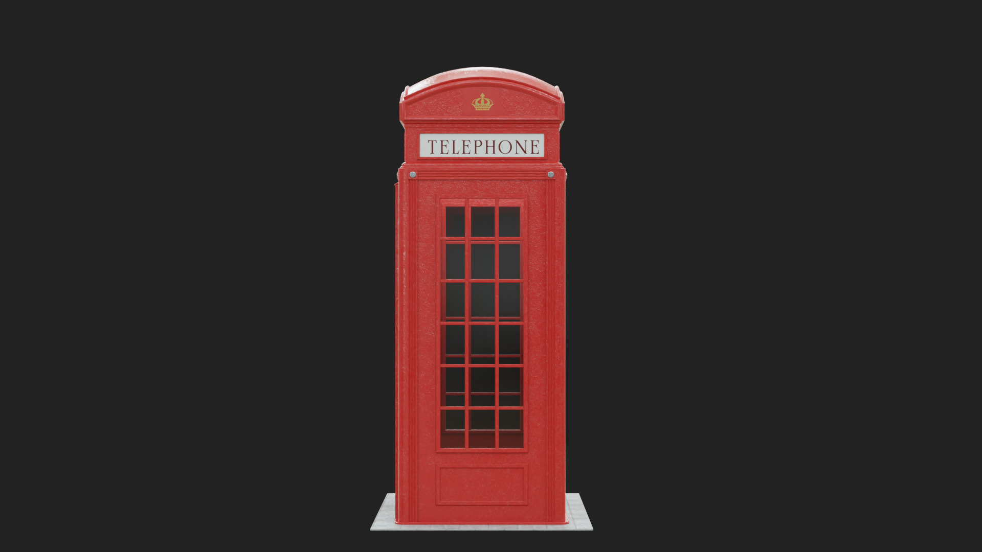 London Red Phonebooth Low-poly 3D model_4