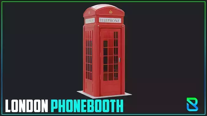 London Red Phonebooth Low-poly 3D model London Red Phonebooth Low-poly 3D model