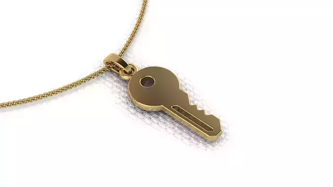 A pendant made in the shape of a key