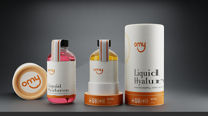 Omy Liquid Hyaluron Bottle Skincare Cosmetic Packaging 3D model