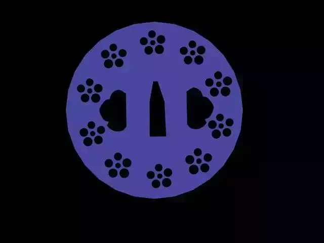 tsuba japanese Free low-poly 3D model