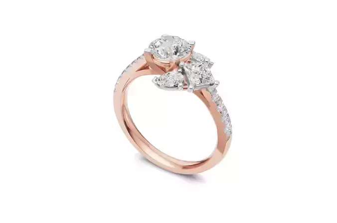 Unique Multi-Shaped Diamond Engagement Ring