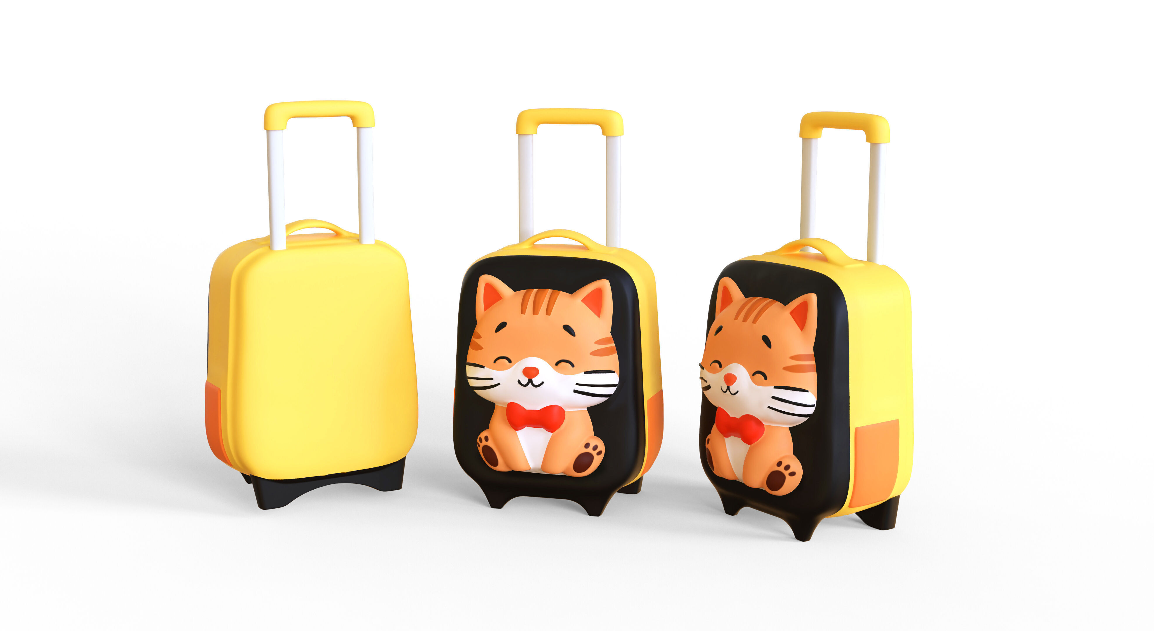 Low Poly - Suitcase Cat Low-poly 3D model_1