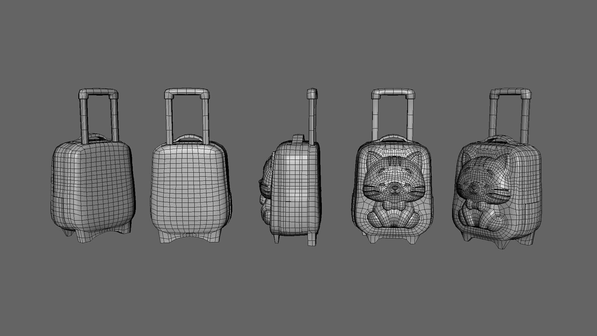 Low Poly - Suitcase Cat Low-poly 3D model_8