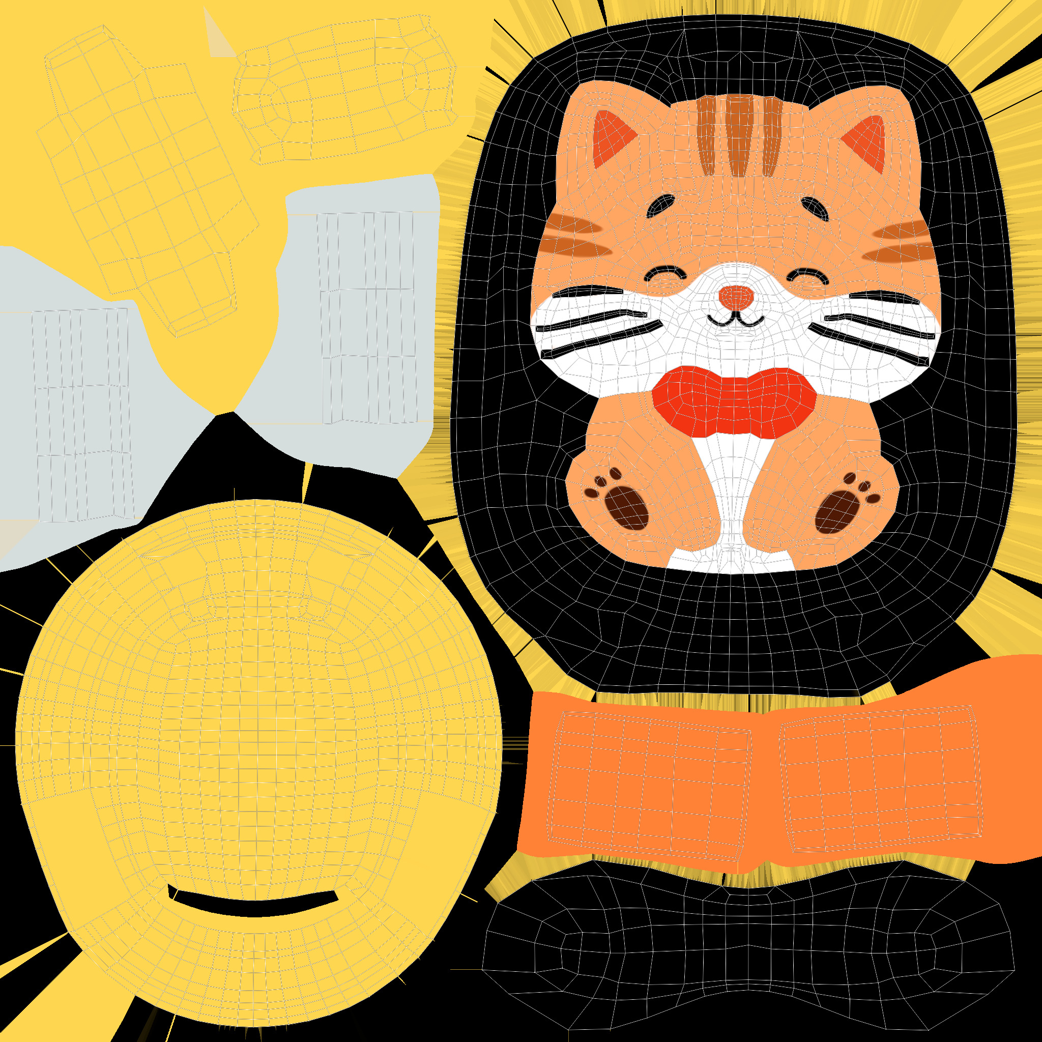 Low Poly - Suitcase Cat Low-poly 3D model_7