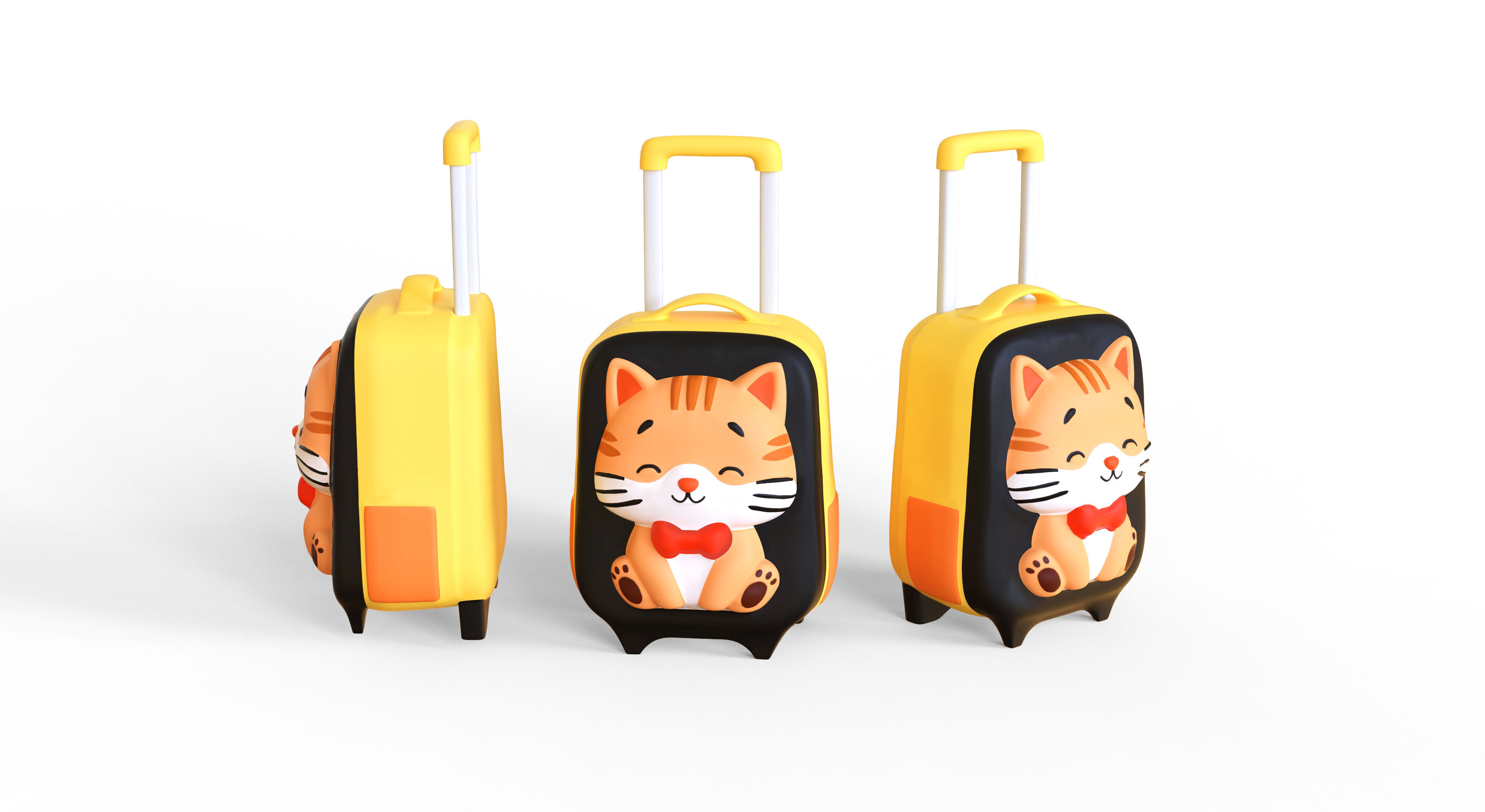 Low Poly - Suitcase Cat Low-poly 3D model_2