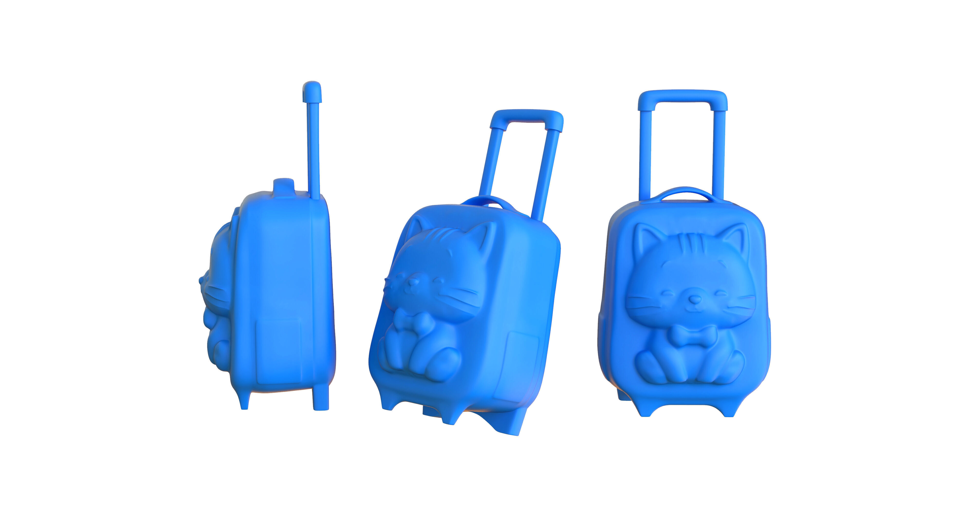 Low Poly - Suitcase Cat Low-poly 3D model_9
