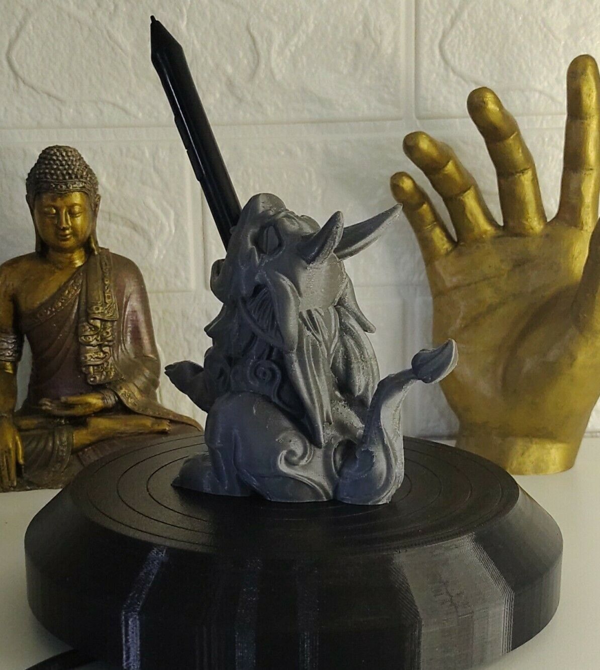 Gargoyle pencil holder 3D print model_3