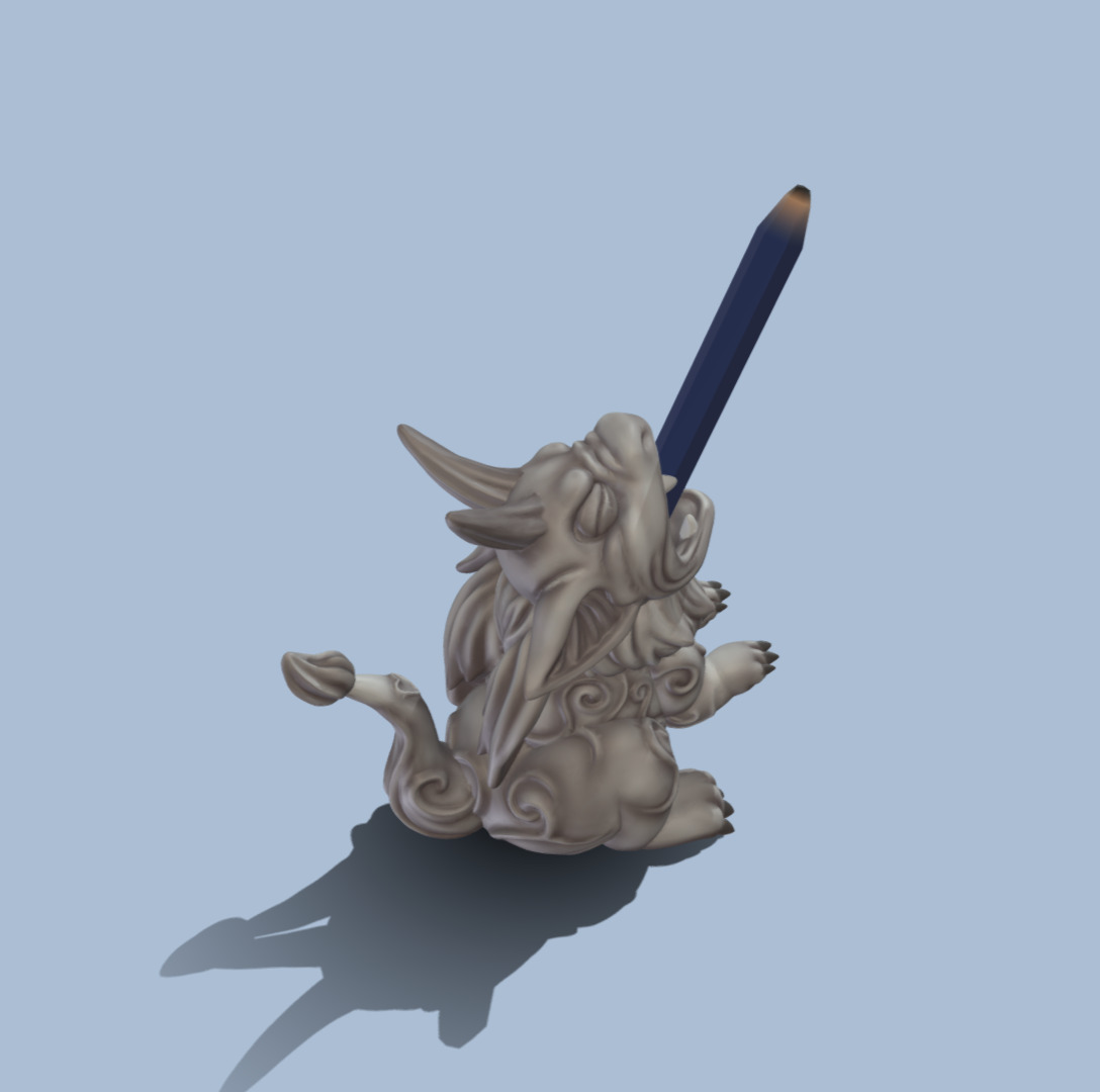 Gargoyle pencil holder 3D print model_1