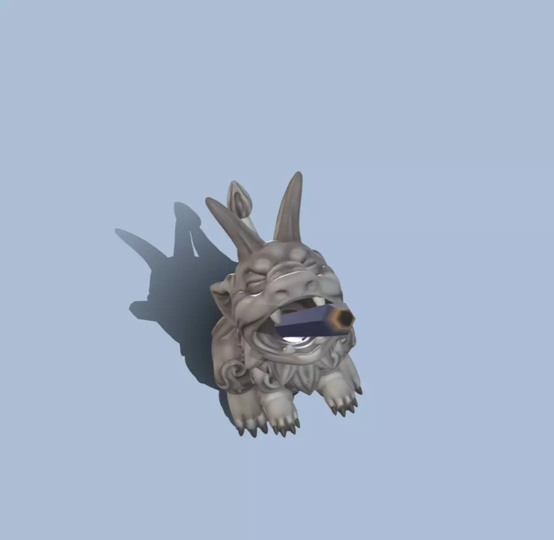 Gargoyle pencil holder 3D print model_0