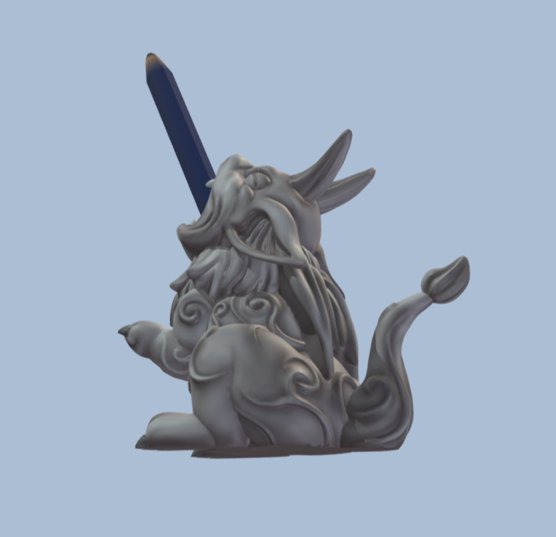Gargoyle pencil holder 3D print model_4