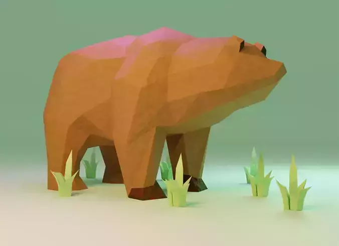 Low Poly Bear  Free low-poly 3D model