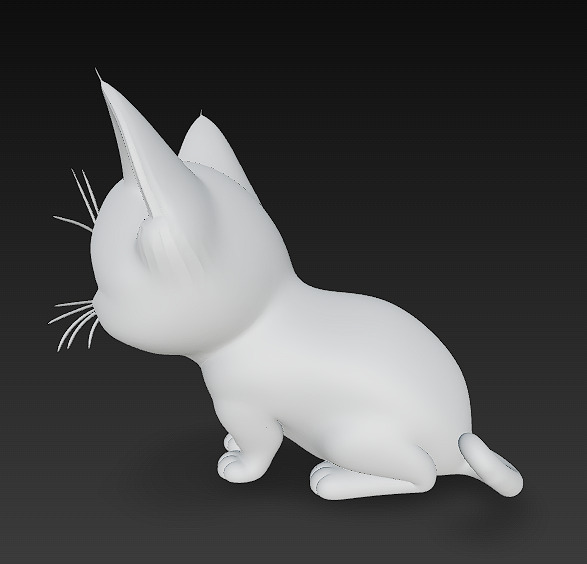 Cat Kitten Realistic 3D Model Basic - Low Poly Realistic Low-poly 3D model_13