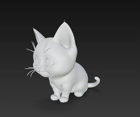 Cat Kitten Realistic 3D Model Basic - Low Poly Realistic Low-poly 3D model_10