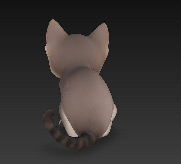 Cat Kitten Realistic 3D Model Basic - Low Poly Realistic Low-poly 3D model_6
