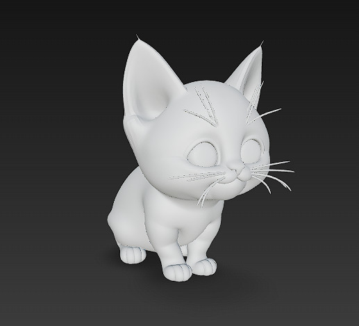 Cat Kitten Realistic 3D Model Basic - Low Poly Realistic Low-poly 3D model_9