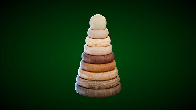 Wooden Stacker Low-poly 3D model