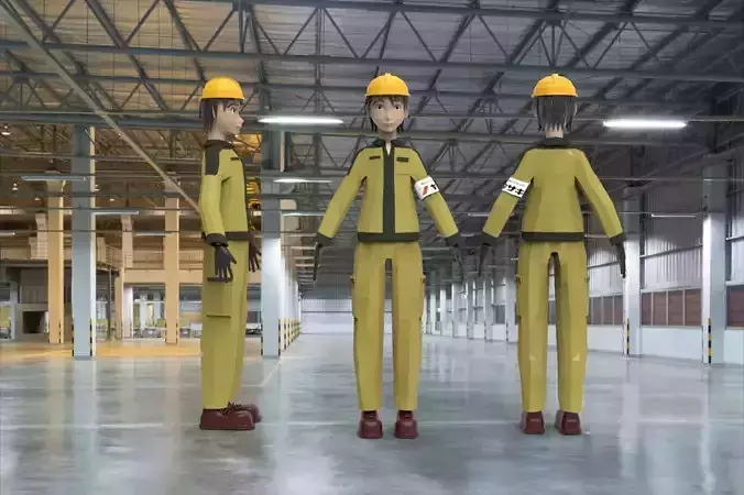 3d low poly male character