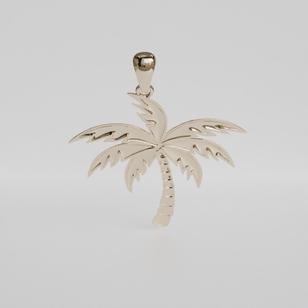 palm tree pendant 3D print model_3