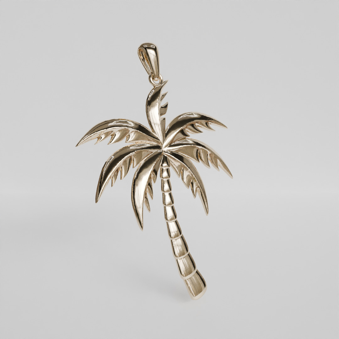 palm tree pendant 3D print model_1